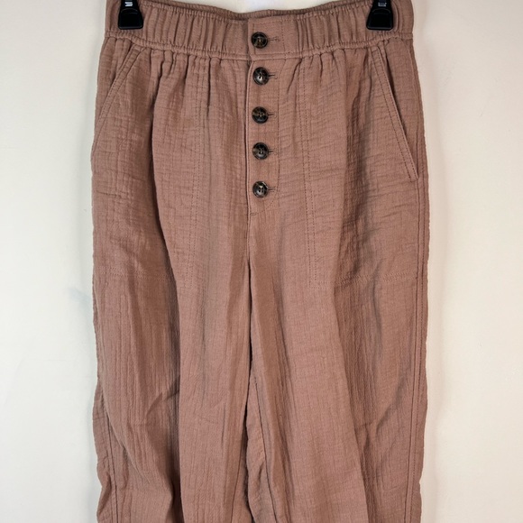 Madewell Linen Blend Tan Pull On Pants, XS - Picture 4 of 9
